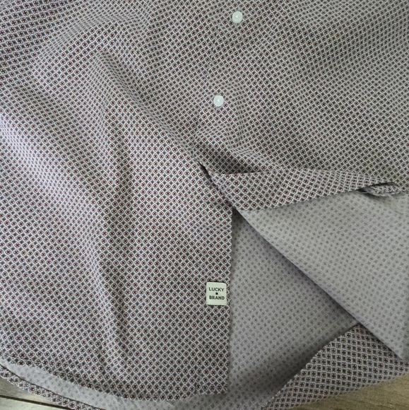 Lucky Brand Men's Large Classic Stretch Patterned Shirt - Picture 10 of 12